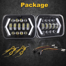 7x6" inch Halo LED Headlights, OVOTOR 5x7 inch Square LED Headlamp with Arrow Angel Eyes DRL Turn Signal Light Replaces H6054 H5054 H6054LL 69822 Fit Trucks Jeep Wrangler XJ YJ Sedans GMC