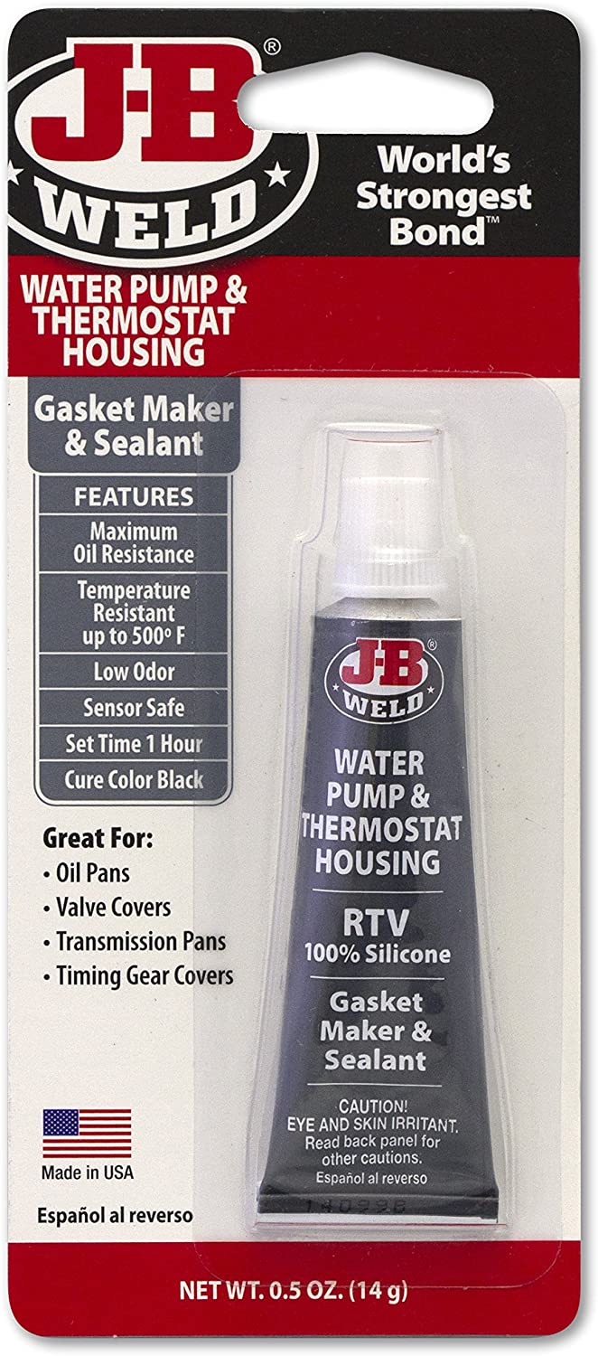 J-B Weld 32507 Water Pump and Thermostat Housing RTV Silicone Gasket Maker and Sealant - .5 oz.