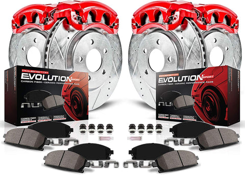 Power Stop KC200 Z23 Evolution Front and Rear Kit Rotors, Pads, Brake Calipers