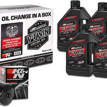 Maxima Racing Oils Black 90-119014B Quick Twin Cam Synthetic 20W-50 Filter Engine Oil Change Kit, 128. Fluid_Ounces