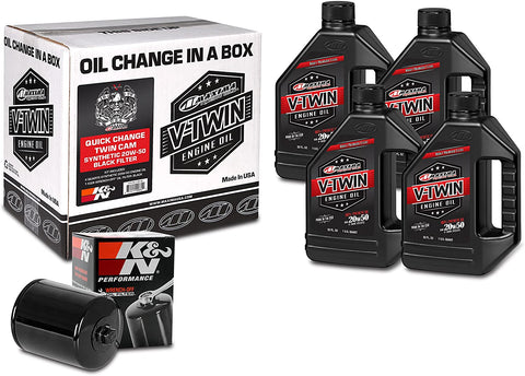 Maxima Racing Oils Black 90-119014B Quick Twin Cam Synthetic 20W-50 Filter Engine Oil Change Kit, 128. Fluid_Ounces