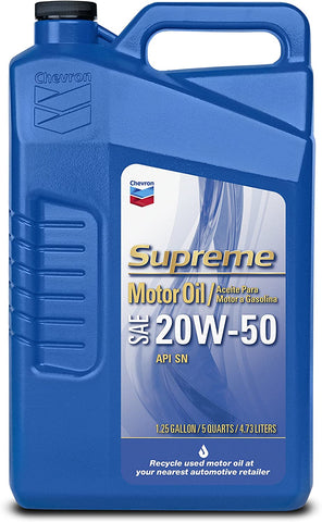 Chevron Supreme (220060533-3PK) 20W-50 Motor Oil - 5 Quart (Pack of 3)