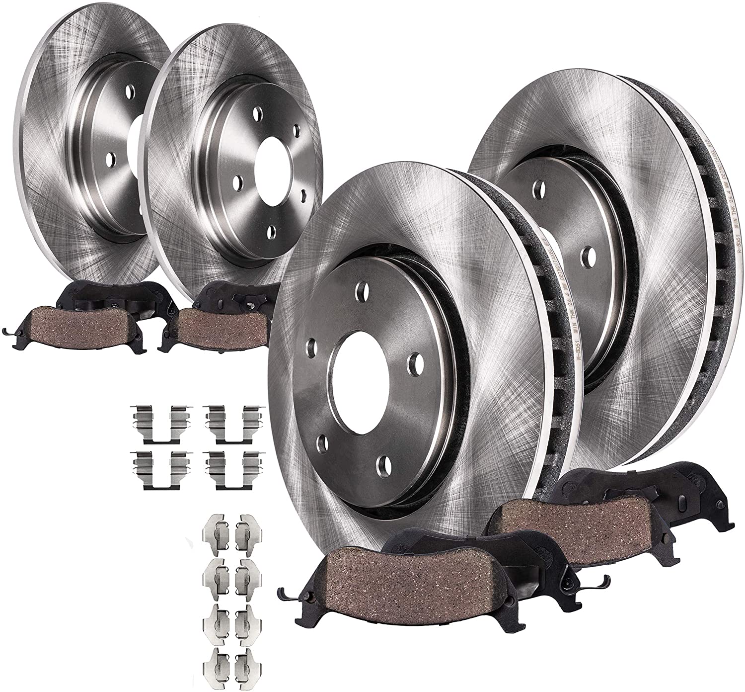 Detroit Axle - Front & Rear Disc Replacement Brake Kit Rotors Ceramic Pads w/Hardware for 2003 2004 2005 2006 2007 Honda Accord V6 w/Automatic Transmission