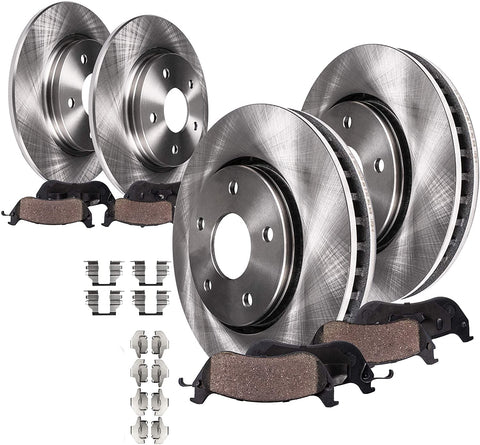 Detroit Axle - Front & Rear Disc Replacement Brake Kit Rotors Ceramic Pads w/Hardware for 2003 2004 2005 2006 2007 Honda Accord V6 w/Automatic Transmission