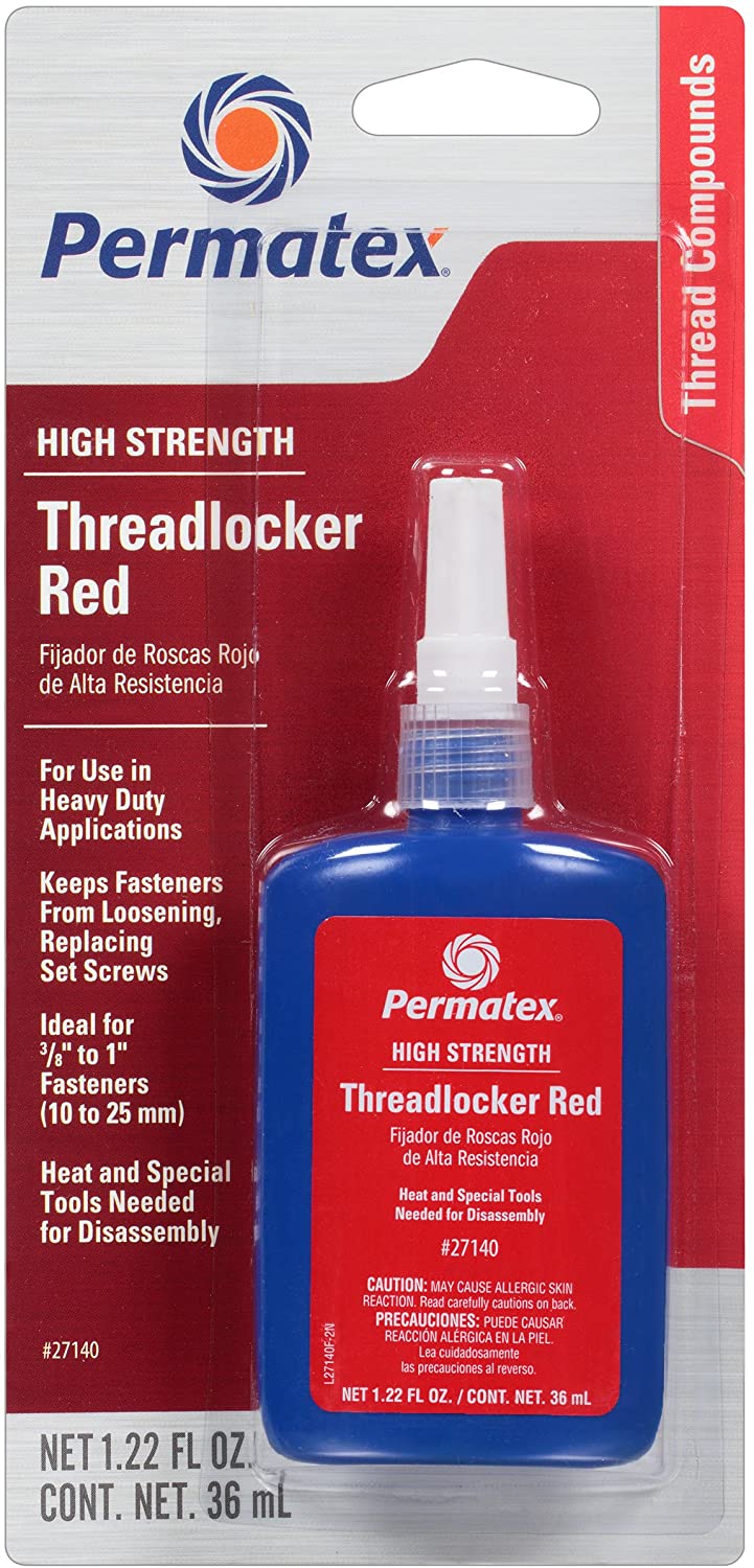 Permatex 27140-6PK High Strength Threadlocker Red, 36 ml (Pack of 6)