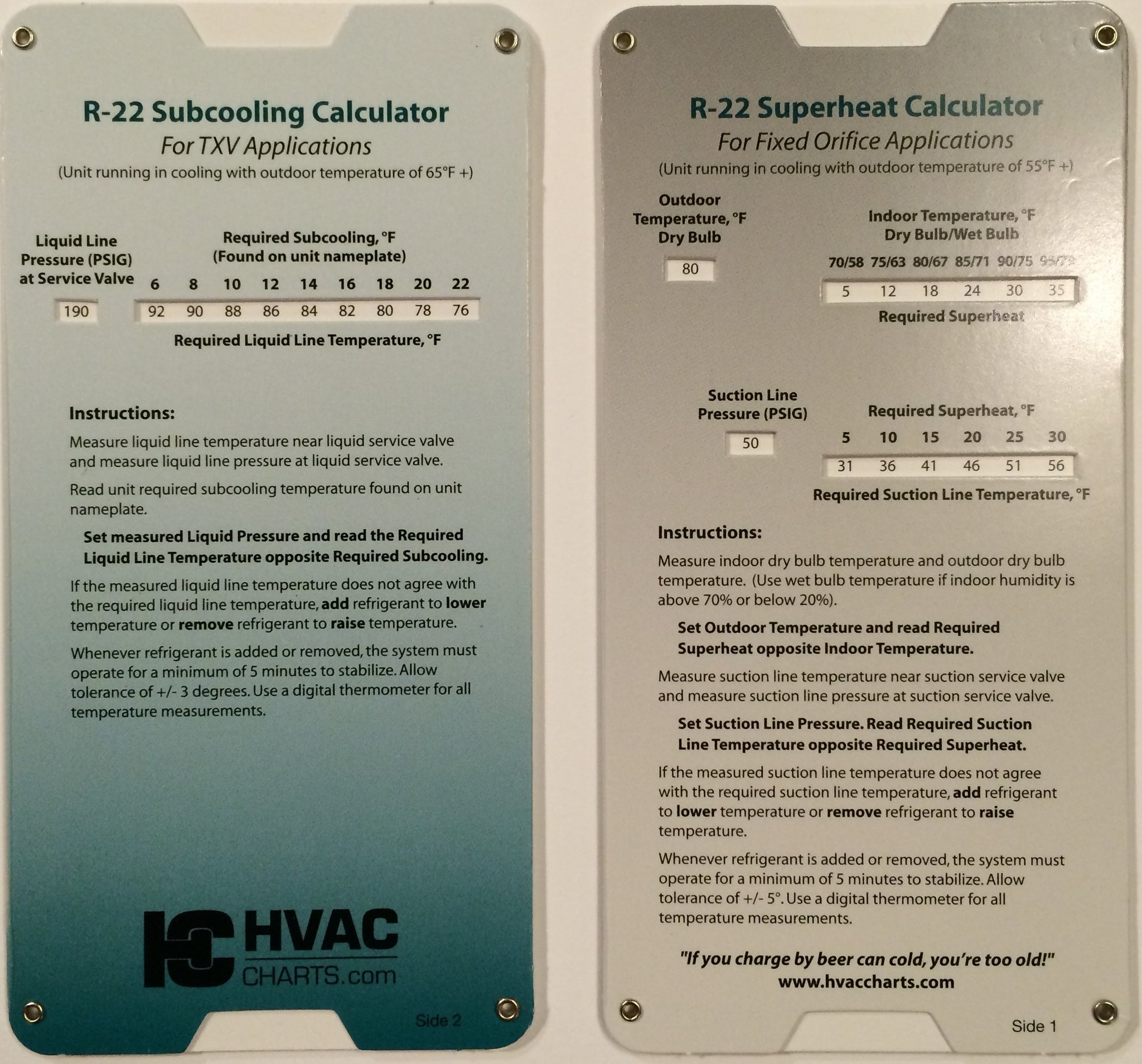 R22 Superheat Subcooling Calculator Charging Chart