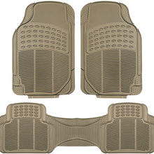 FH Group F11306GRAY Gray-Solid Trimmable Heavy Duty All Weather Floor Mats 3pc Full Set