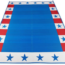 Camco 42839 RV Awning & Outdoor Mat, 6-Feet x 9-Feet, Patriotic Design - The Perfect Multi-Purpose Outdoor Accessory - Keeps Dirt from Being Tracked in Your RV or Home