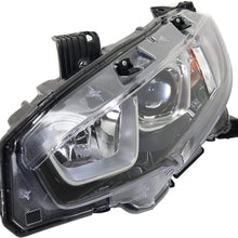 Headlight Assembly Compatible with 2016-2019 Honda Civic Halogen Coupe Hatchback Sedan CAPA Driver Side