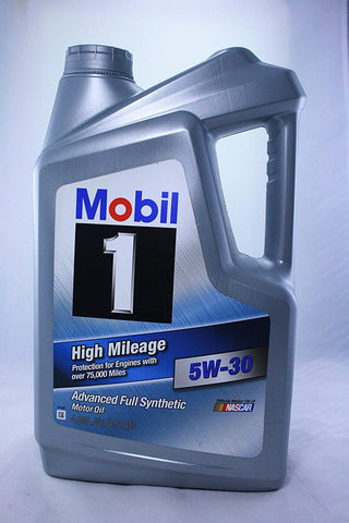 Mobil 1 High Mileage Advanced Full Synthetic 5W-30 Motor Oil 5 Quart - Jug