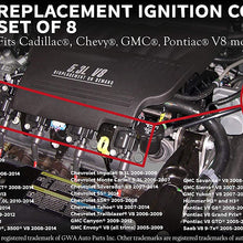 Ignition Coil Pack Set of 8 - Replaces 12570616, D510C - Compatible with Chevy, GMC, Pontiac, Cadillac & Buick 5.3L, 6.0L V8 - G8, Grand Prix, Tahoe, Yukon, Silverado, Impala, Trailblazer, Avalanche