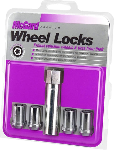 McGard 25254 Chrome Tuner Style Cone Seat Wheel Locks (M12 x 1.25 Thread Size) - Set of 4