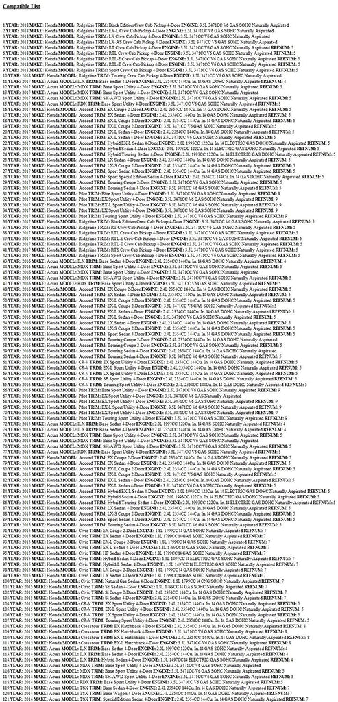 honda part number 80292 sda 407