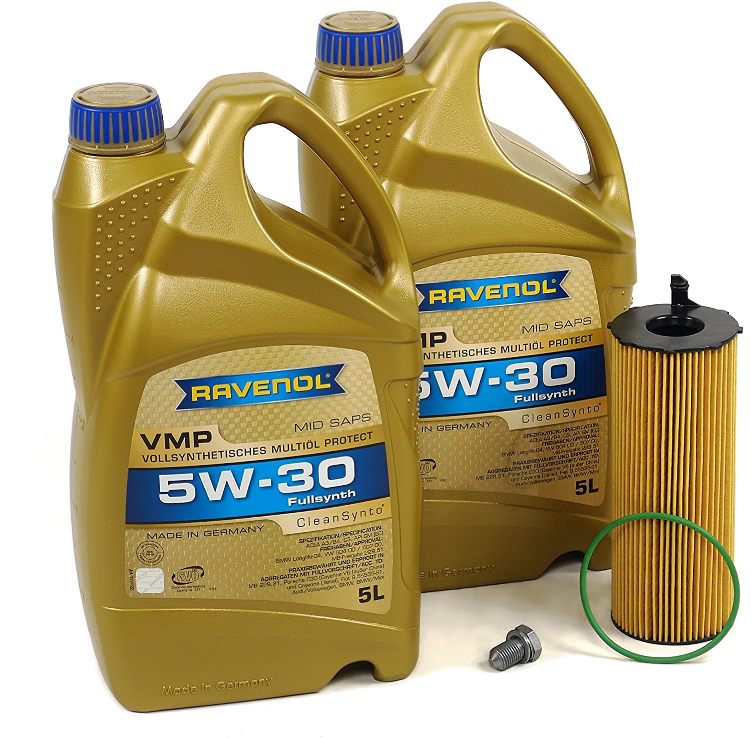 Blau J1A5008-B Motor Oil Change Kit - Compatible with 2009-12 VW Touareg w/ 6 Cylinder 3.0L TDI Diesel Engine