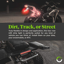 8" Red + Amber LED Motorcycle Turn Signal & Brake Tail Light Strip [IP67 Waterproof] [Dual Row] [RED Tail & Brake] [Amber Sequential Turn Signals] Flexible Tail Light Strip for Motorcycle Trailer ATV