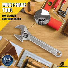 Expert 8-Inch Adjustable Wrench – Professional Hand Tool, Excellent Grip, Precision Measure Scale, Non-Corrosive, Made Of Strongest Forged CR-V Steel And Chrome Plated Surface By NirfordTools.