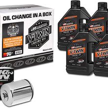 Maxima Racing Oils Chrome 90-069014C Quick Evo-Sportster Mineral 20W-50 Filter Engine Oil Change Kit, 128. Fluid_Ounces