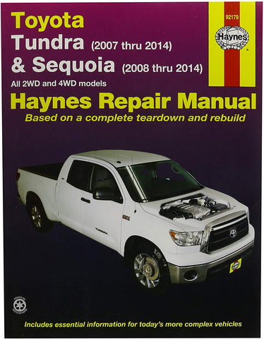 Haynes Repair Manuals Toyota Tundra 2007-2014 and Sequoia 2008-2014 (92179)