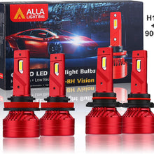 Alla Lighting 9005 H11 LED Bulbs Combo High/Low Beam H11 9005 Headlights LED 6000K Lights Upgrade, 12000 Lumens Xtreme Vision