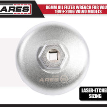 ARES 56041 – Adjustable 3-Jaw Oil Filter Wrench – 2 1/2-Inch to 4 Inch (63mm to 101mm) Capacity – Use with 3/8 or 1/2-Inch Drive Ratchets or 7/8-Inch Wrenches – Carbon Steel Construction