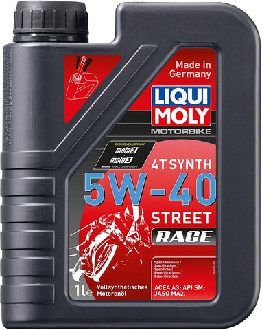 Liqui Moly 20076 Motorbike 4T Synthetic 5W-40 Race Engine Oil - 4 Liter