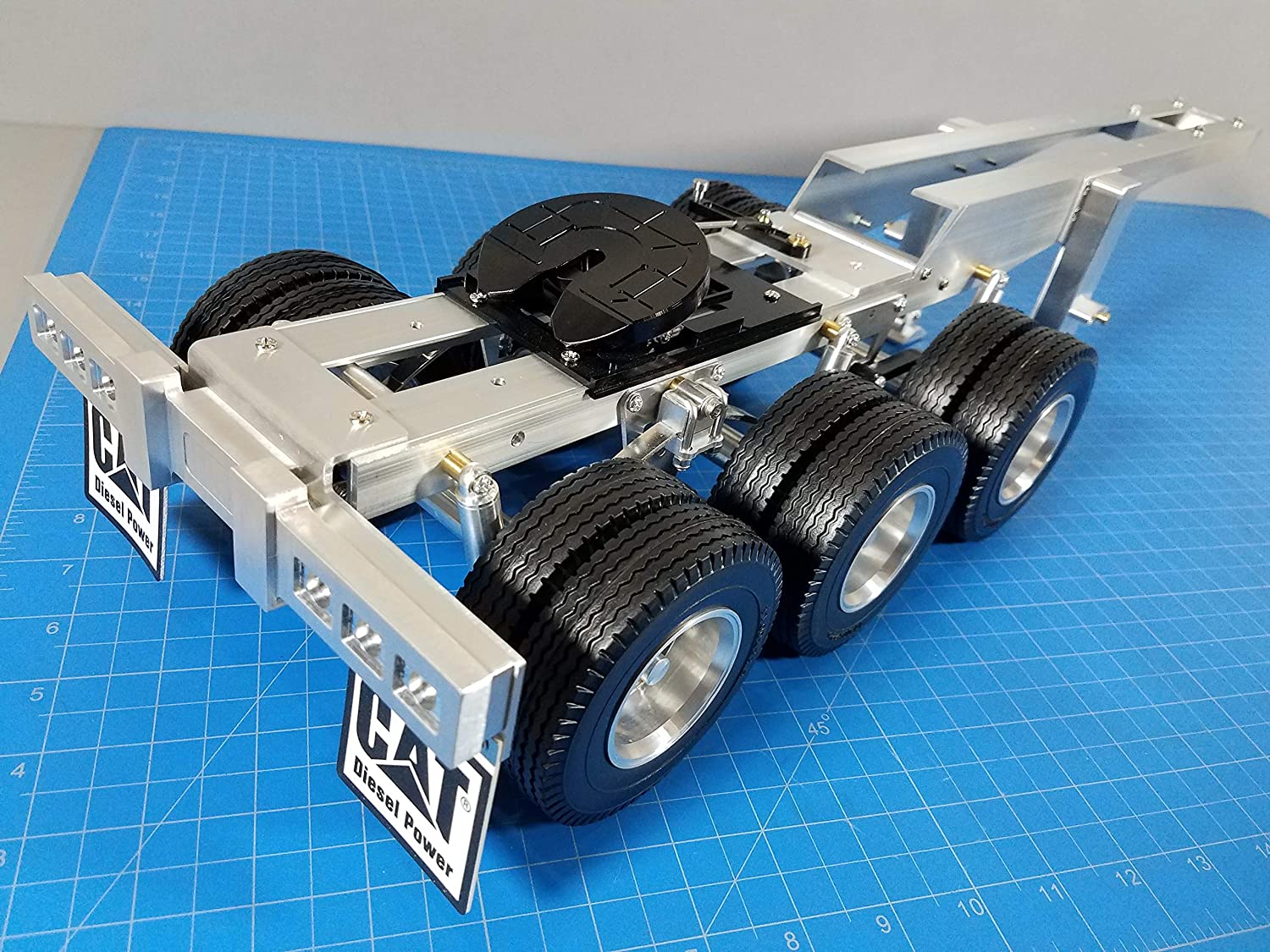 Rctruckfactory New Aluminum Tamiya 1/14 R/C Semi Truck 3 Axles Dolly Trailer 5th Wheel Coupler