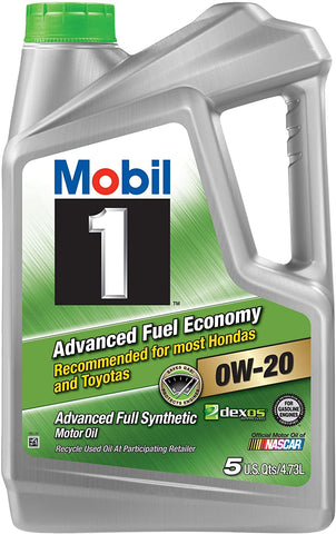 Mobil 1 (120758) Synthetic Motor Oil 0W-20 (Advanced Fuel Economy), 5 Quart, Pack of 4