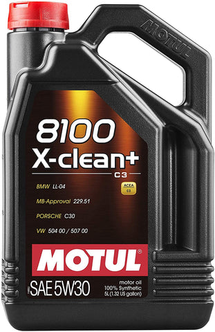 Motul 106377 8100 X-Clean+ Engine Oil (5w-30) -5 Liter