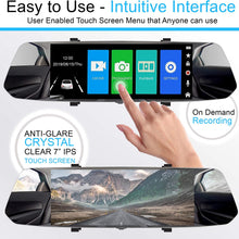 AVISIGHT Backup Camera 7'' Mirror Dash Camera | Touch Screen 1080P Rearview Dual Lens with Waterproof Rear Camera
