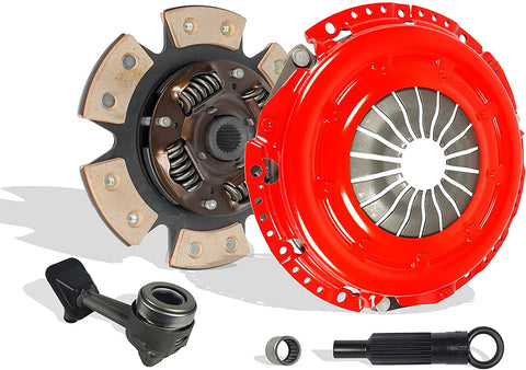 Clutch And Slave Kit Compatible With Cylinder Focus Base SE S2 ZTS ZTW ZX3 ZX5 Sony Limited Edition Manual Mid High 2000-2004 2.0L L4 GAS DOHC (6-Puck Clutch Disc Stage 3; 07-164RCBS)