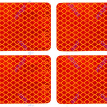 Amber/Red 2x3" Rectangle High Visibility Reflective Stick-On Prism Reflector | DOT-SAE | Strong Adhesive/Weatherproof | Trailer Camper RV Flatbed Fender Property Boat Marine (Red, Qty 4)