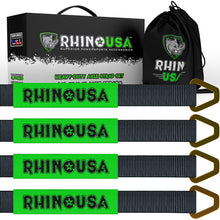 Rhino USA Axle Tie Down Straps (4-Pack) 2" x 38" - Lab Tested 11,128lb. Break Strength - Heavy Duty Protective Sleeves & D Rings to Ensure Peace of Mind - Used for Car, Truck, Trailer, UTV & More!