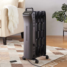 AmazonBasics Portable Radiator Heater with 7 Wavy Fins, Manual Control, Black, 1500W