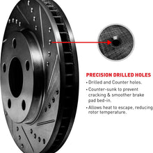 For 2014-2017 Nissan Rogue Rear Black Drill Slot Brake Rotors Kit + Ceramic Brake Pads