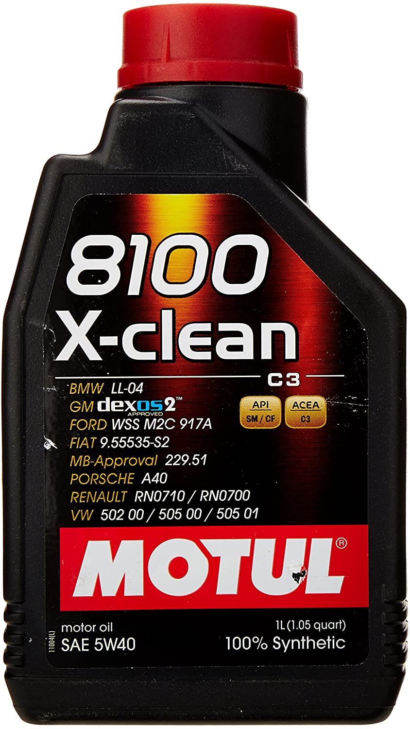 Motul (2786) 8100 X-Clean 5W-40 Synthetic Engine Oil, 1 Liter