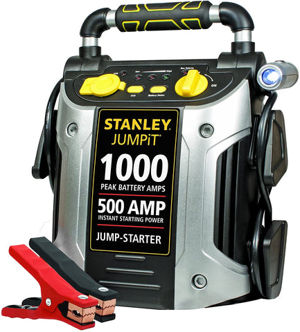STANLEY J509 JUMPiT Portable Power Station Jump Starter: 1000 Peak/500 Instant Amps, USB Port, Battery Clamps