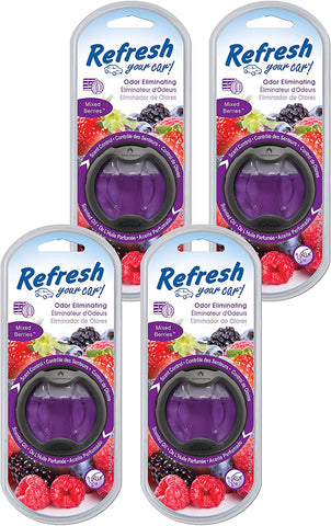 Refresh Your Car! 84015Z Scented Oil Diffuser, Mixed Berries, 4-Pack