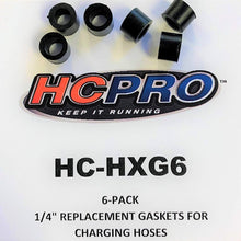 HCPRO HXG6 1/4" Black Rubber Hose Replacement Gaskets for Refrigerant Charging Hoses - Pack of 6 Gaskets