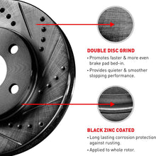 Rear Black Drilled Slotted Brake Rotors Kit & Ceramic Brake Pads RBC.42067.02
