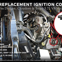 Ignition Coil Pack - 5.7L V8 Hemi Engine - Fits 2005 Chrysler 300, 04-05 Dodge Durango, 2005 Magnum, 03-05 Dodge Ram, 2005 Jeep Grand Cherokee - Replaces 56028394AB, UF378, IC508, C1414, 56028394AC