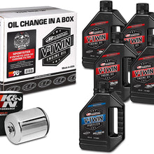 Maxima Racing Oils Chrome 90-119015C Sportster Synthetic 20W-50 Filter Complete Oil Change Kit, 160. Fluid_Ounces