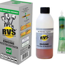 RVS Technology G8 Engine Treatment. for Gasoline Engines with an Oil Capacity up to 9 quarts. Restore and Protect Your Engine, Save Fuel, Increase Power. Safe for All Engines.