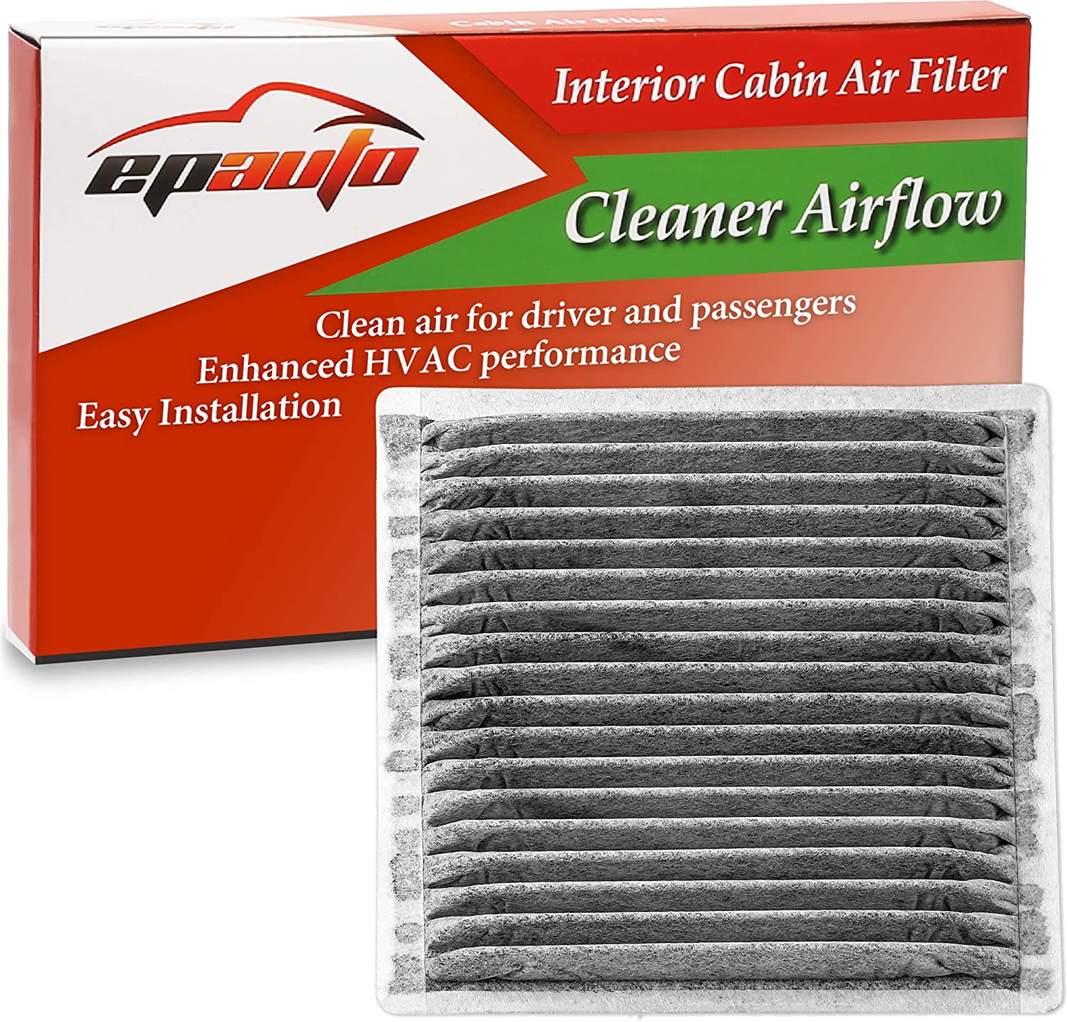 EPAuto CP547 (CF10547) Cabin Air Filter includes Activated Carbon Replacement for Ford Edge, Lincoln MKX(2008-2015) / MKZ(2008-2009) / MKS(2009), Mazda CX-9 (2007-2015)