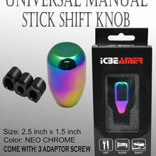 ICBEAMER 1 pc Neo Chrome Mini Racing Drift Shape Bar Stick Shift Knob Fit All Manual Transmission Vehicle