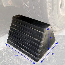 MAXXHAUL 80681-10'X8'X6' Solid Rubber Heavy Duty Wheel Chock with Eyebolt, 2 Pack