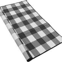 RV Mat - Recycled Reversible RV Rug - Camping Rugs for Outside Your RV - 9x12 Black and White Tribal - Large Outdoor Rugs for patios or awnings - Portable mat - Waterproof Rug