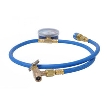 AC Freon Charging Hose HVAC Refrigerant R134A Car Air Conditioning Refrigeration Tube Hose With 55MPa Pressure Gauge (Blue+Golden)