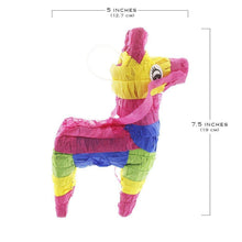 3-Pack Mini Rainbow Donkey Pinatas for Birthday Party, Cinco De Mayo, Fiestas, Events and Celebrations, Mexican Party Centerpieces & Decorations, 5 x 7.5 x 2 inches