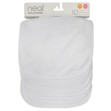 Neat Solutions White Infant Baby Bibs, 10Pk Unisex