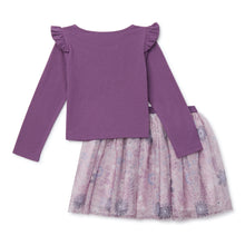 Mila & Emma Exclusive Girls Ruffle Sleeve Top and Tutu Skirt, 2-Piece Outfit Set, Sizes 12M-5T